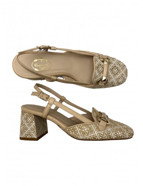 Zapato mujer Rozio rafia y piel