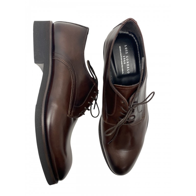 Zapato piel marrón cordones